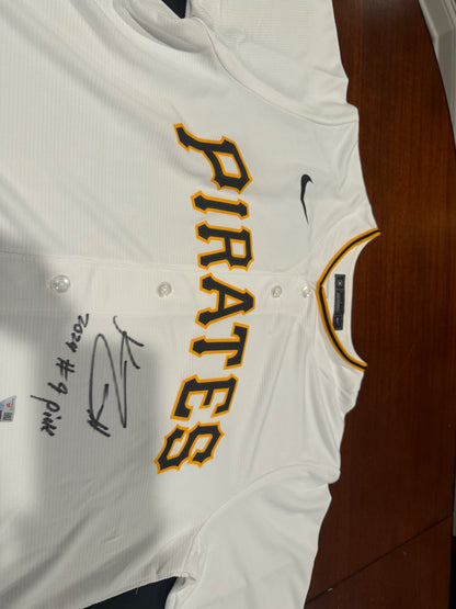 Konnor Griffin Pirates Signed White Nike Replica Jersey w/2024 9th Pick Insc
