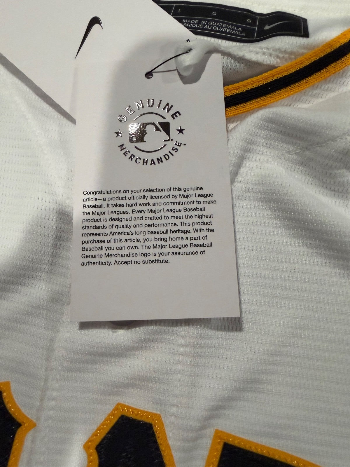 Konnor Griffin Pirates Signed White Nike Replica Jersey w/2024 9th Pick Insc