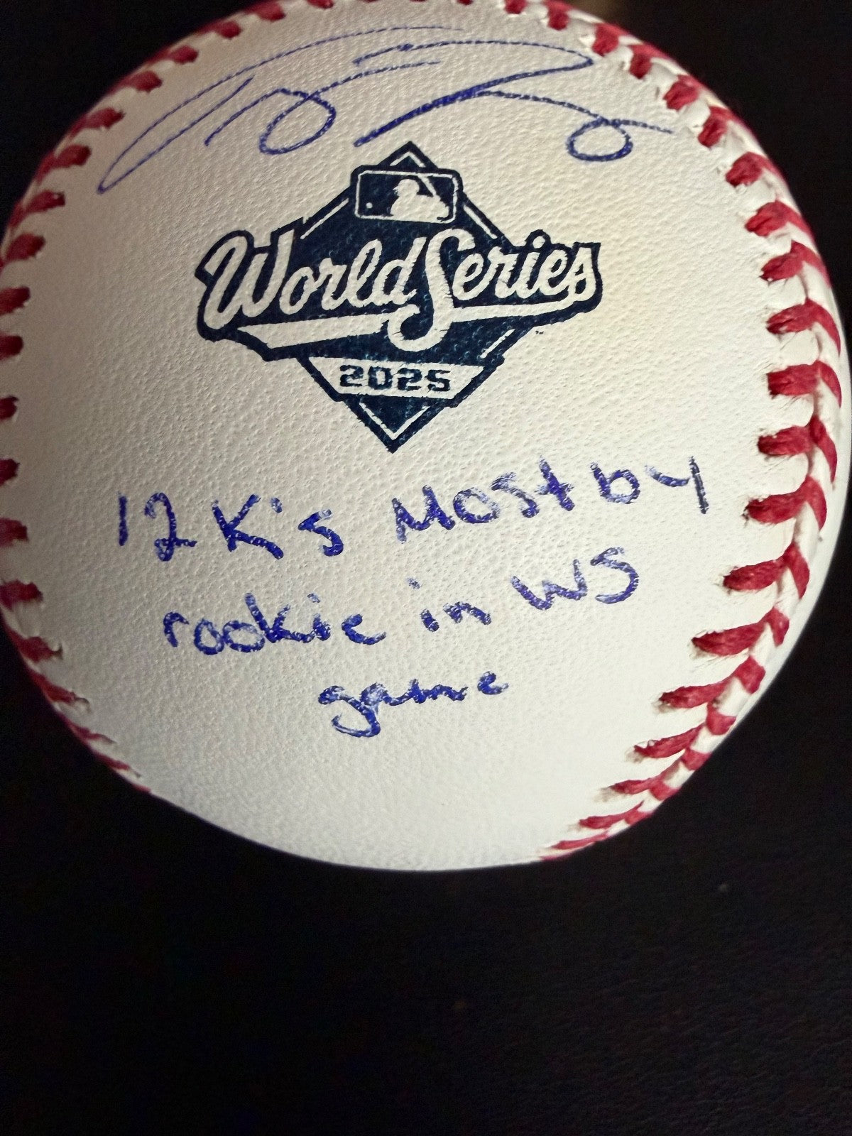 Trey Yesavage Signed 2025 World Series Ball /25 – 12 K’s Rookie WS Record