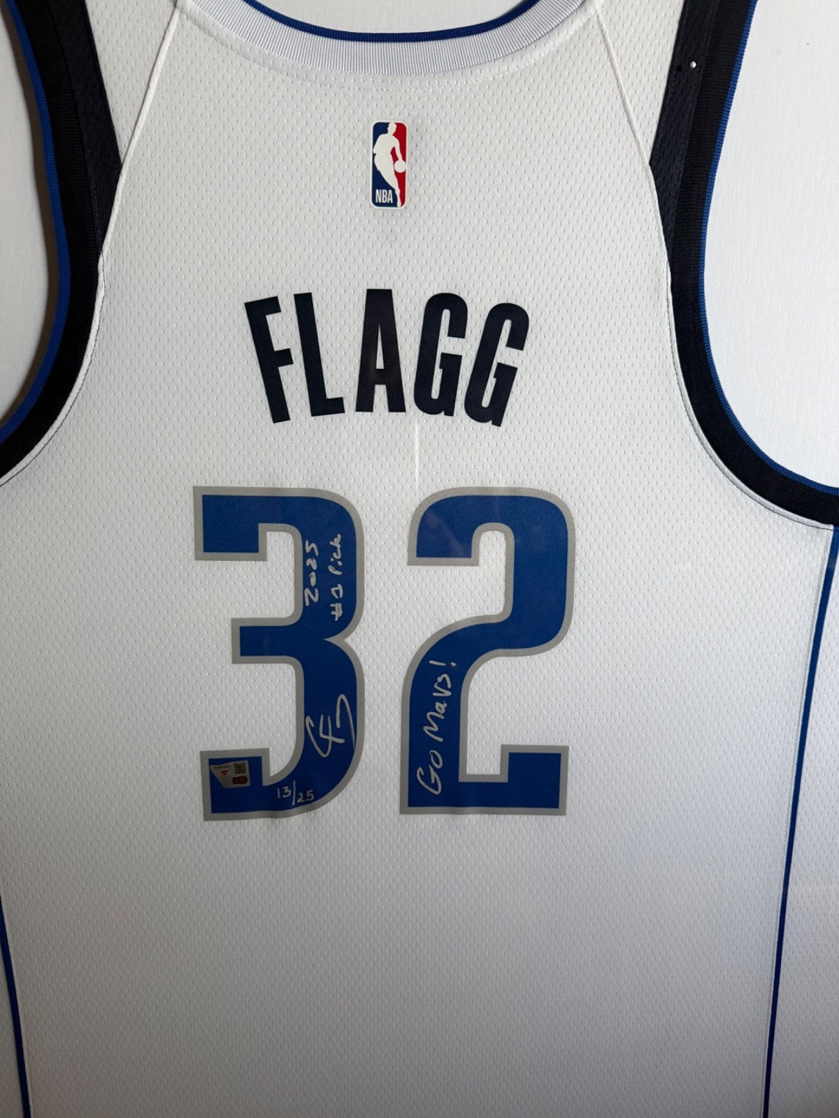 Cooper Flagg Signed & Dual-Inscribed Blue Dallas Mavericks Authentic Home Jersey