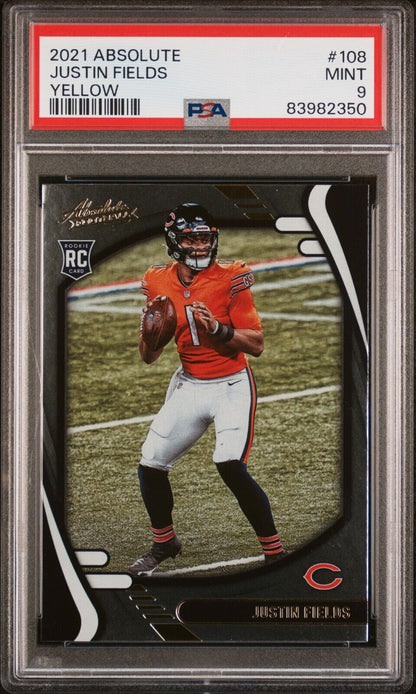 2021 Panini Absolute - Rookies Yellow #108 Justin Fields (RC) PSA 9