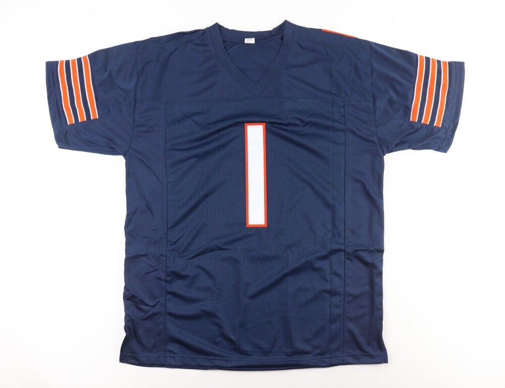 Justin Fields Signed Chicago Bears Custom Jersey Beckett COA #1