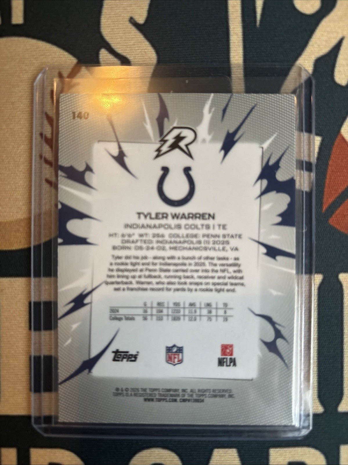 Topps Resurgence Rookie Tyler Waren /250 Blue Football