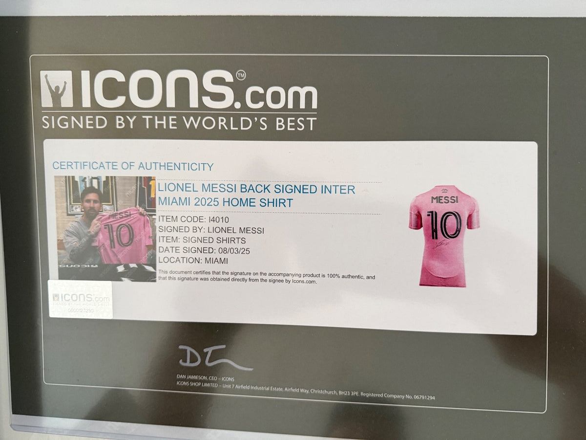 Lionel Messi Signed Inter Miami 2025 Pink Home Jersey Shirt 10 MLS ICONS COA