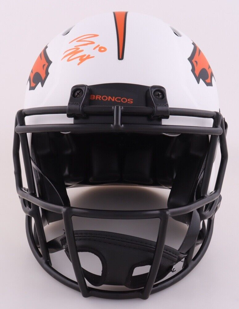 Bo Nix Signed Authentic Denver Broncos Full Sized On-Field Helmet Beckett Auto