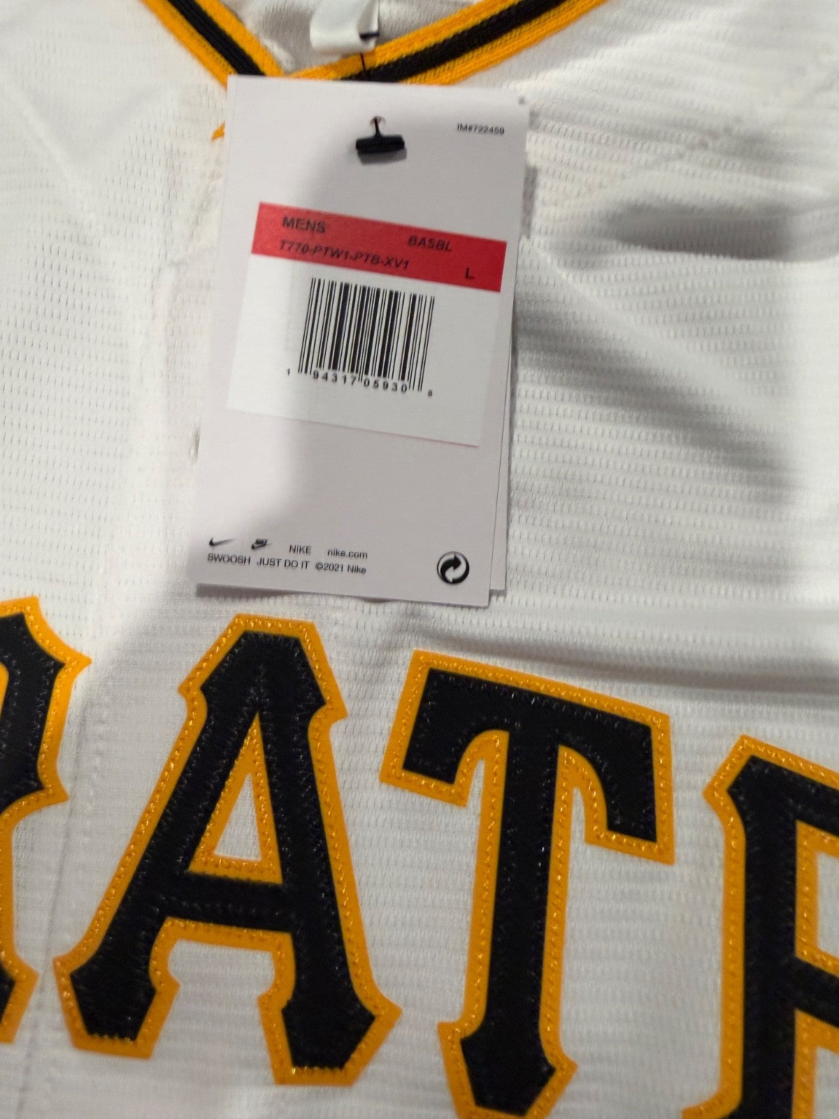 Konnor Griffin Pirates Signed White Nike Replica Jersey w/2024 9th Pick Insc