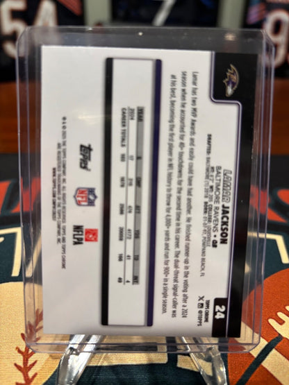 2025 Topps Chrome Lamar Jackson Fanatics Exclusive Topps Logo