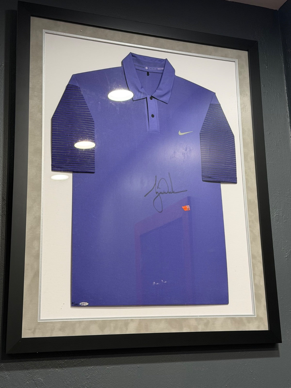 Tiger Woods Autographed Nike Polo Shirt Upper Deck UDA LE 08/25 Framed Fanatics