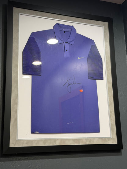 Tiger Woods Autographed Nike Polo Shirt Upper Deck UDA LE 08/25 Framed Fanatics