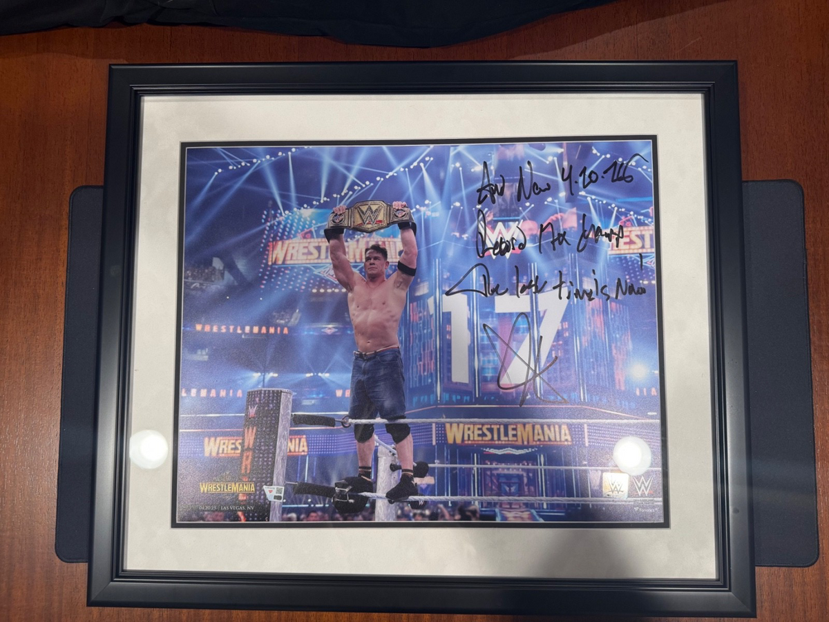 John Cena Farewell Wrestemania 17X Champion Signed / Multi Inscribed Photo to 25