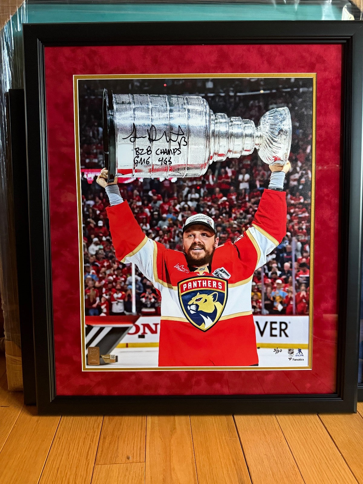 Sam Reinhart Signed Framed Stanley Cup Photo LE /50 Fanatics Authentic COA