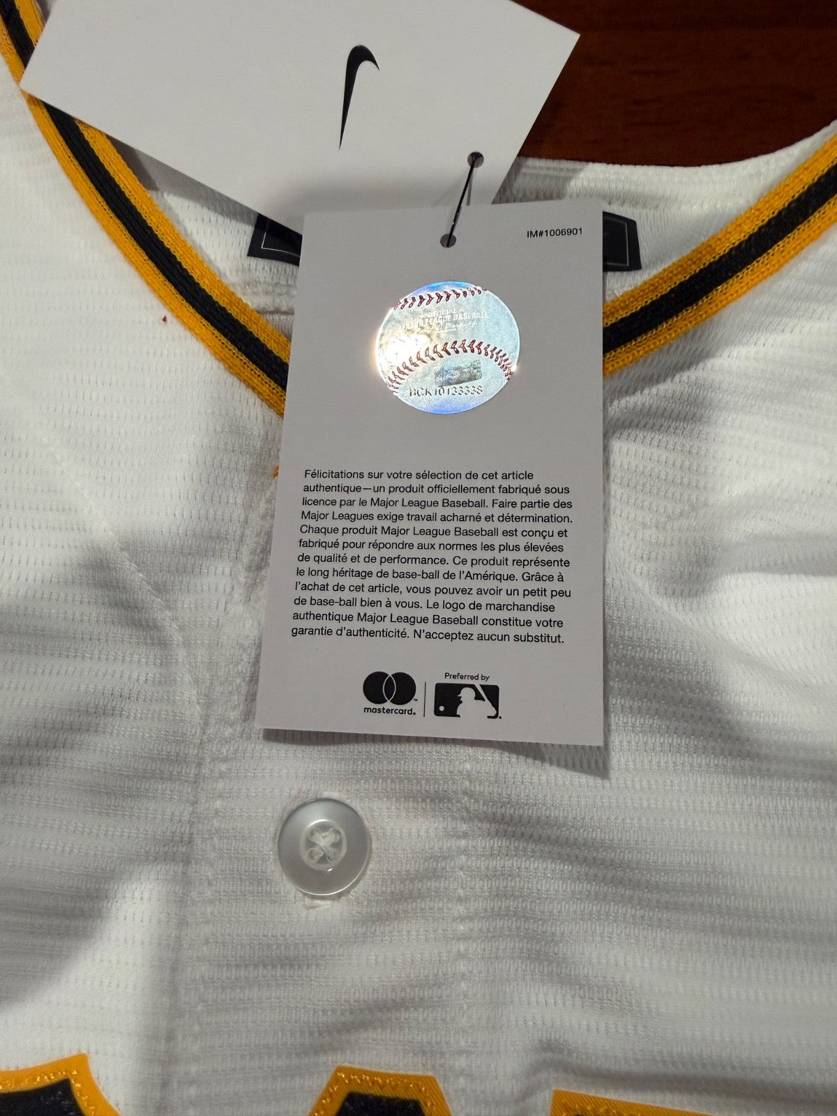 Konnor Griffin Pirates Signed White Nike Replica Jersey w/2024 9th Pick Insc