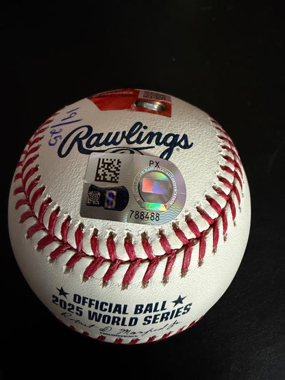 Trey Yesavage Signed 2025 World Series Ball /25 – 12 K’s Rookie WS Record