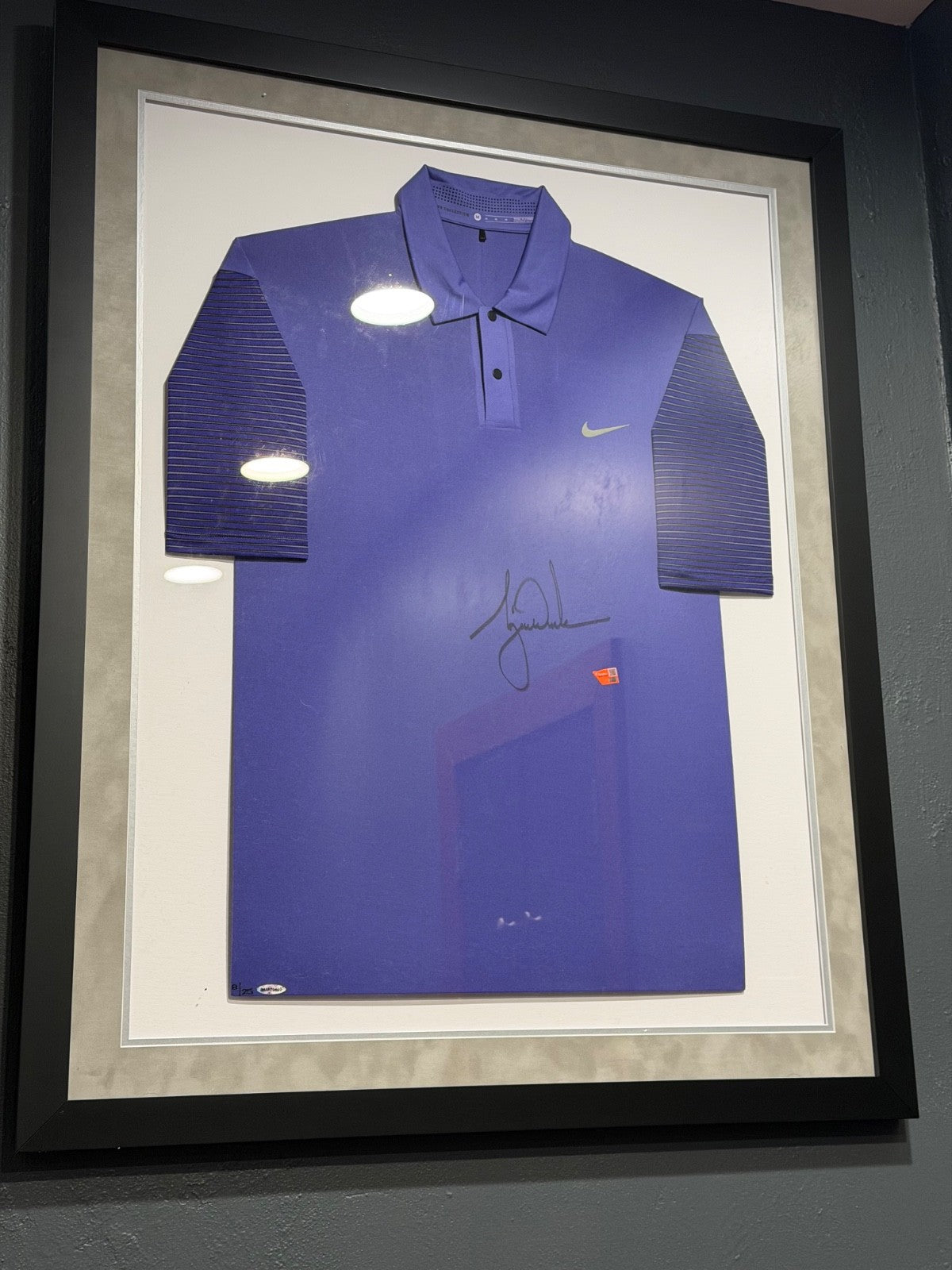 Tiger Woods Autographed Nike Polo Shirt Upper Deck UDA LE 08/25 Framed Fanatics