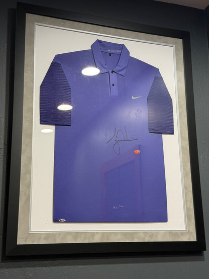 Tiger Woods Autographed Nike Polo Shirt Upper Deck UDA LE 08/25 Framed Fanatics