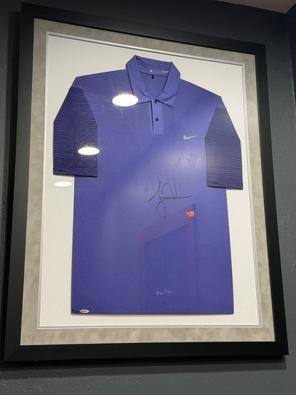 Tiger Woods Autographed Nike Polo Shirt Upper Deck UDA LE 08/25 Framed Fanatics
