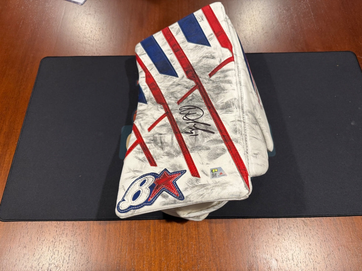 Igor Shesterkin Signed Game-Used Blocker Vezina Season Fanatics Auth LE