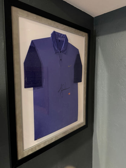 Tiger Woods Autographed Nike Polo Shirt Upper Deck UDA LE 08/25 Framed Fanatics