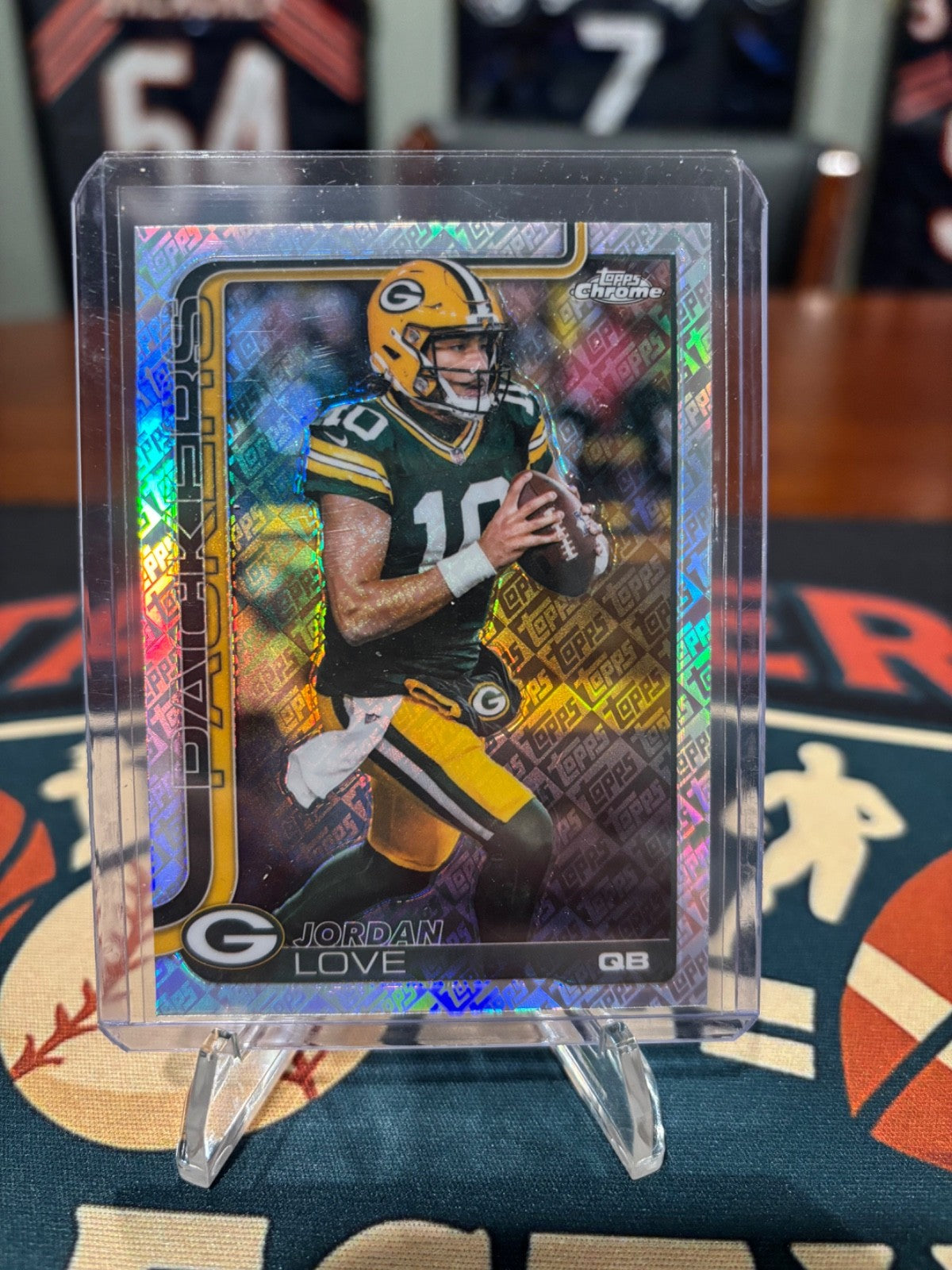 2025 Topps Chrome Jordan Love Fanatics Exclusive Topps Logo