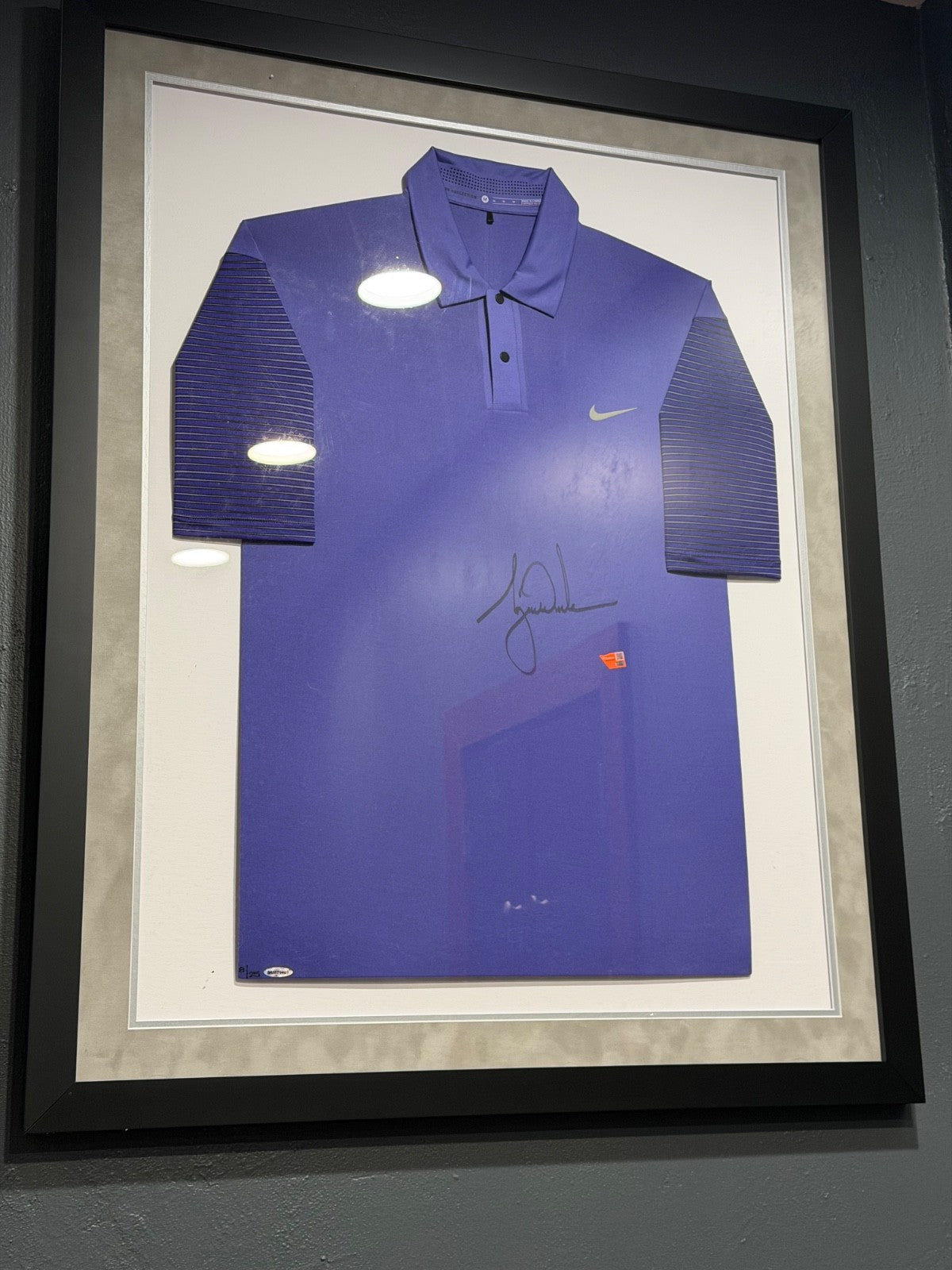 Tiger Woods Autographed Nike Polo Shirt Upper Deck UDA LE 08/25 Framed Fanatics