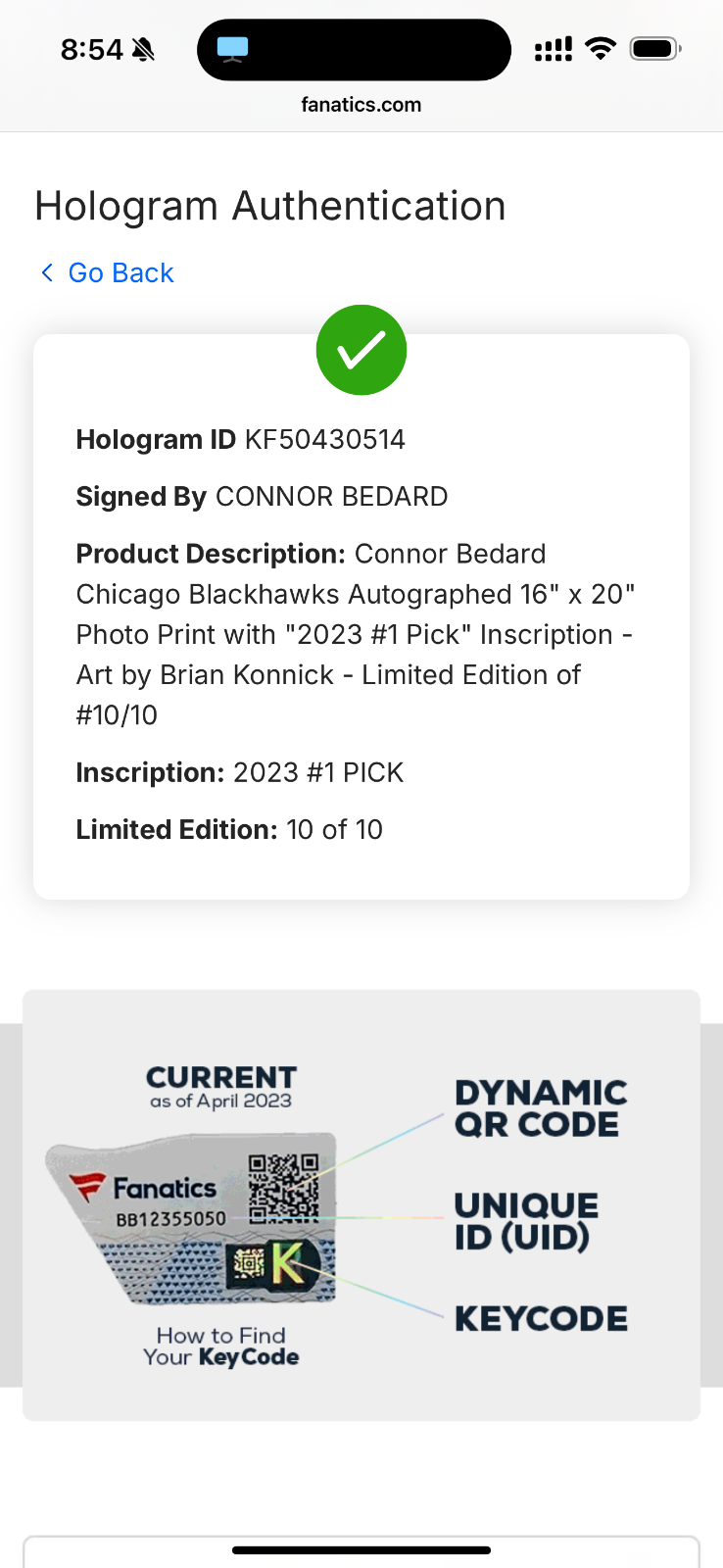 Connor Bedard Art by Brian Konnick Limited to 10 Signed / Inscribed 16X10 Framed